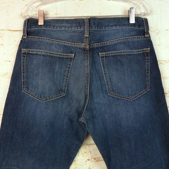 Uniqlo UJ Jean Men 33x34 (32.5x30) Blue Medium Wash Denim Straight Cotton 078957 - Picture 9 of 11